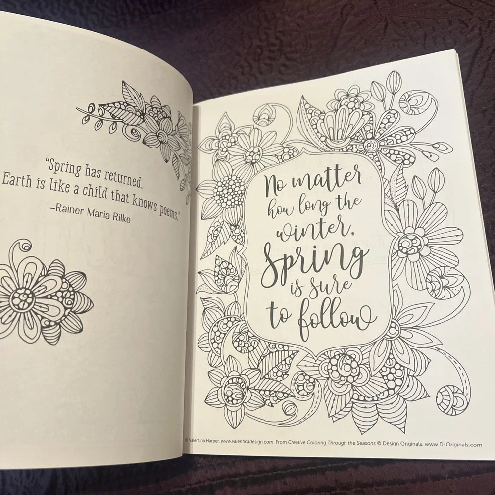Lot Of 2 Adult Coloring Books Creative Coloring Through Season & Exotic Chickens